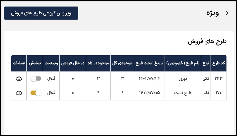 طرح فروش در بگزین